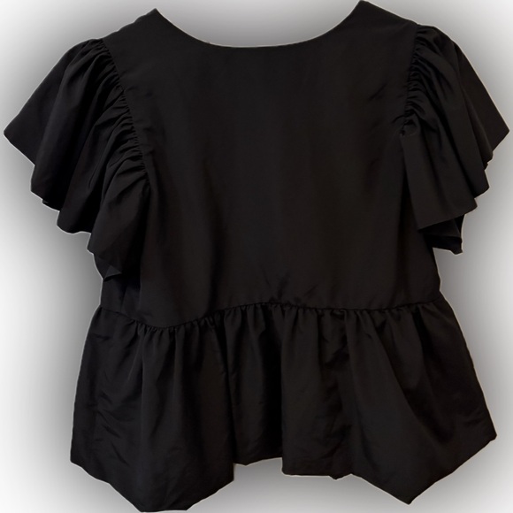 Express Black Puff Sleeve Blouse - Picture 5 of 7